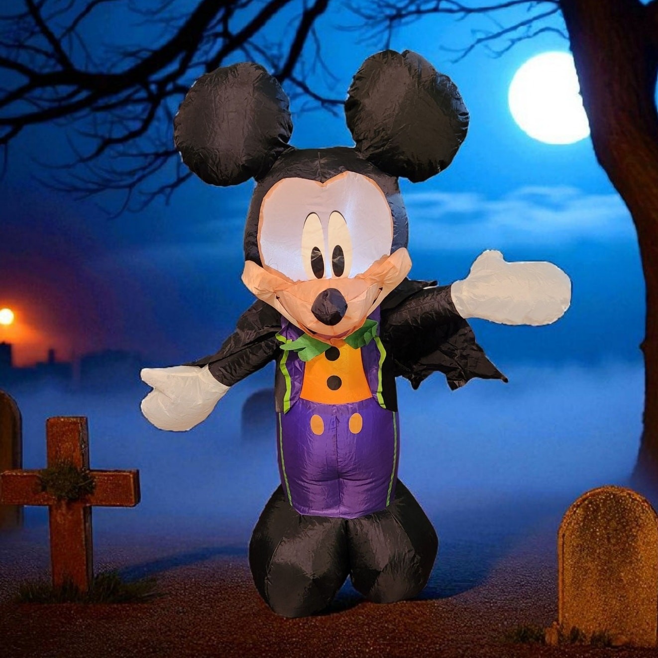 Disney Gemmy Mickey Mouse in Tux Airblown Inflatable Halloween 3.5ft Tall