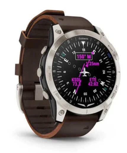 Garmin D2 Mach 1 GPS Aviator Smartwatch Leather