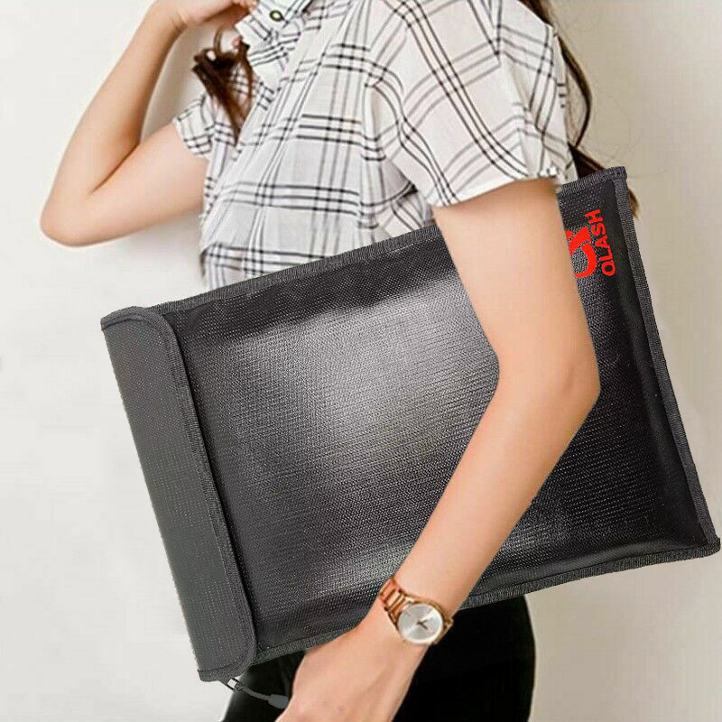 Extra Large 2000℉ Fire Proof money Bag 15x11 in Document Pouch Waterproof Safe