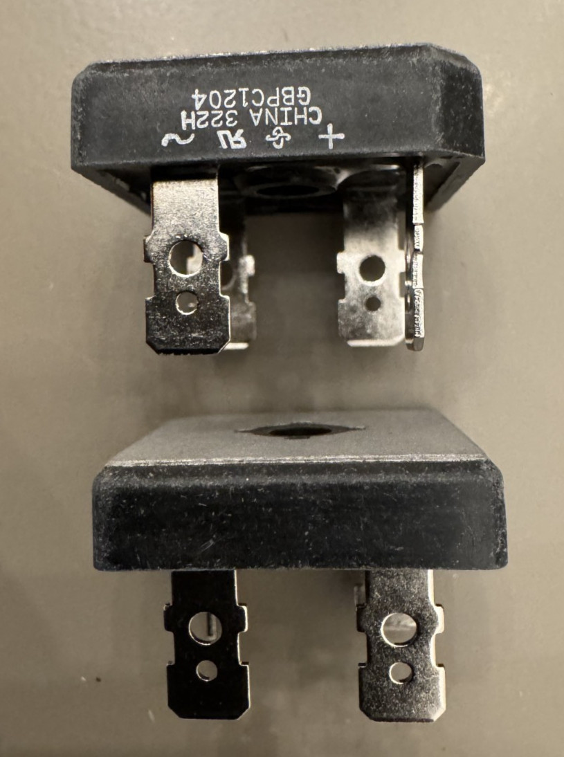 2 Pcs GBPC1204 VISHAY Bridge Rectifier Diode 12A 400V KBPC GSI 28.8x28.8 mm