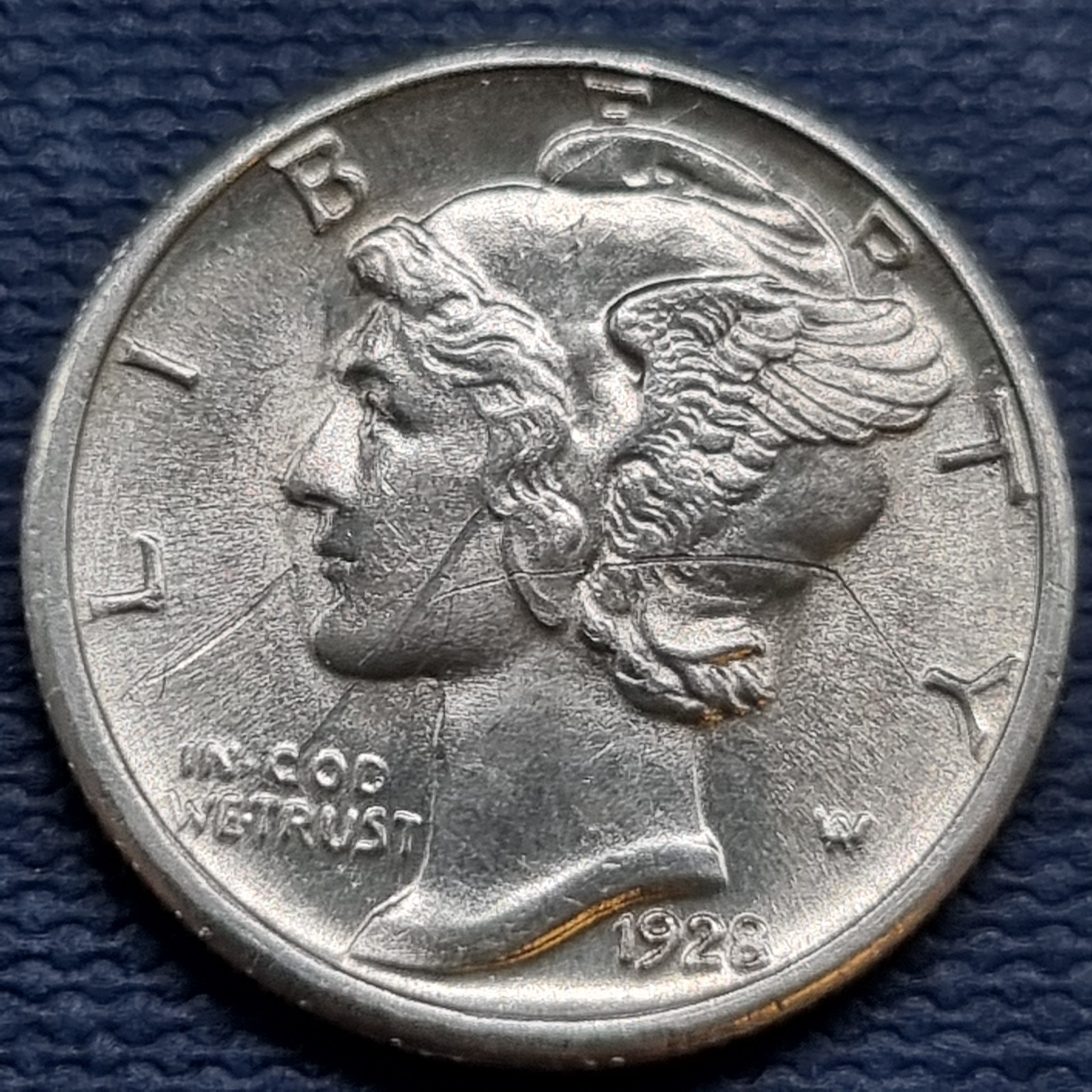 1928 S Mercury Dime 10c Silver High Grade BU UNC Uncirculated Details #93622