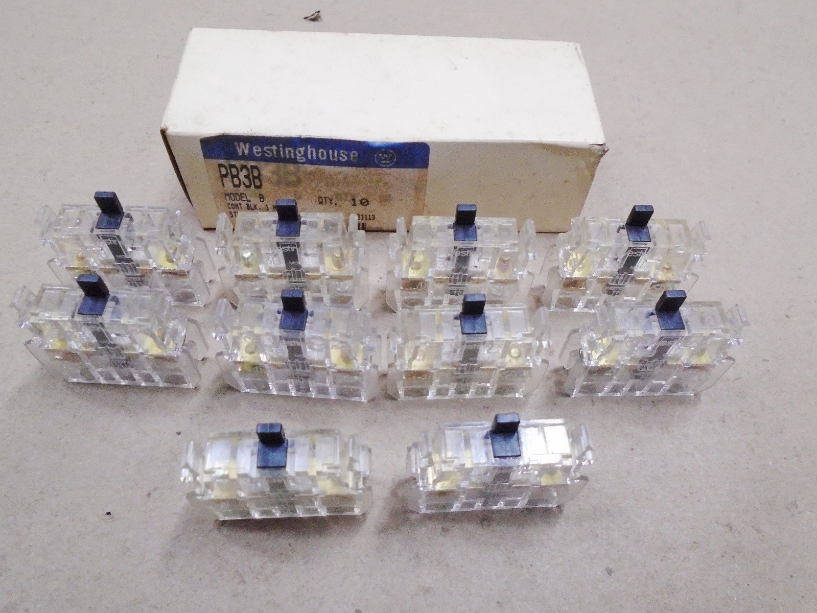 10 Lot NEW Westinghouse PB3B Contact Block Style 6717C19G02 1 NC