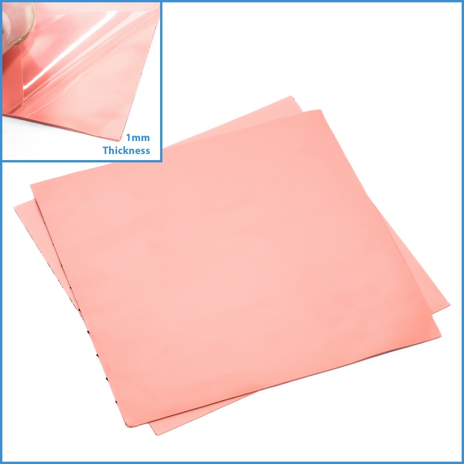 1pc Pink 200mm 200x 1mm Silicone Thermal Pad Sheet CPU GPU Memory Board Heatsink