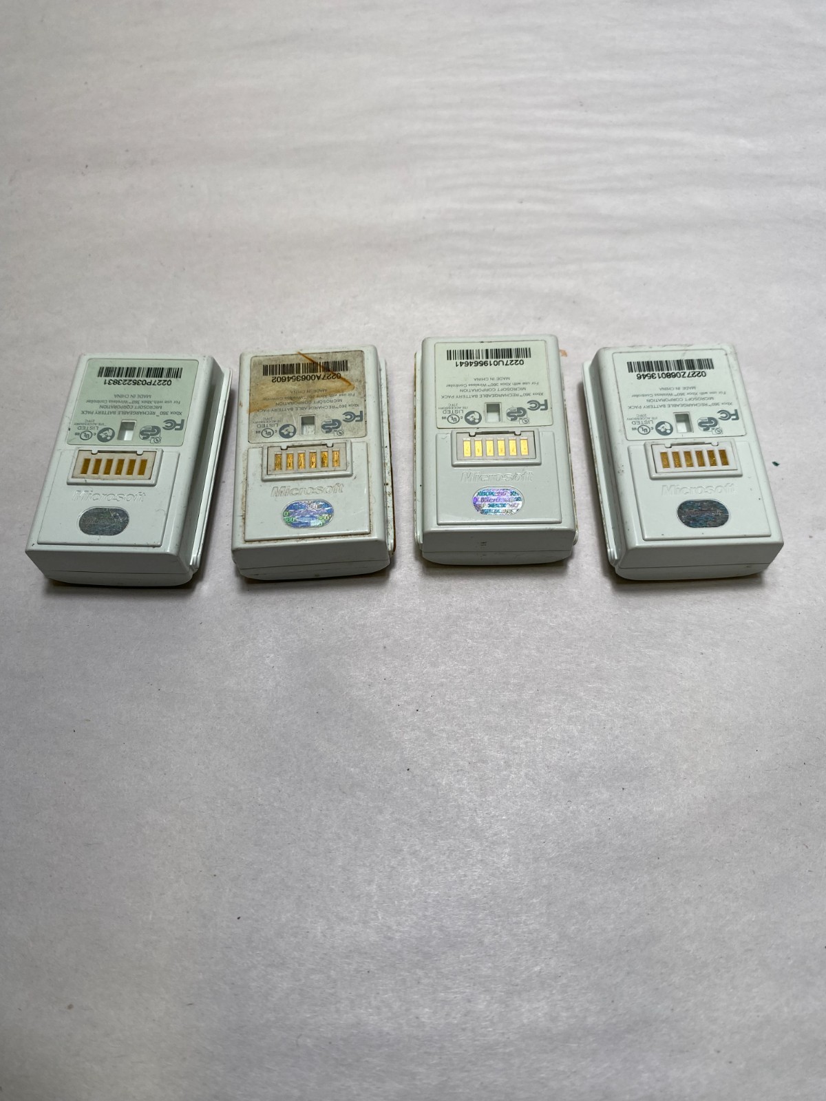 4x OEM Microsoft Xbox 360 White Rechargeable Battery Pack Untested