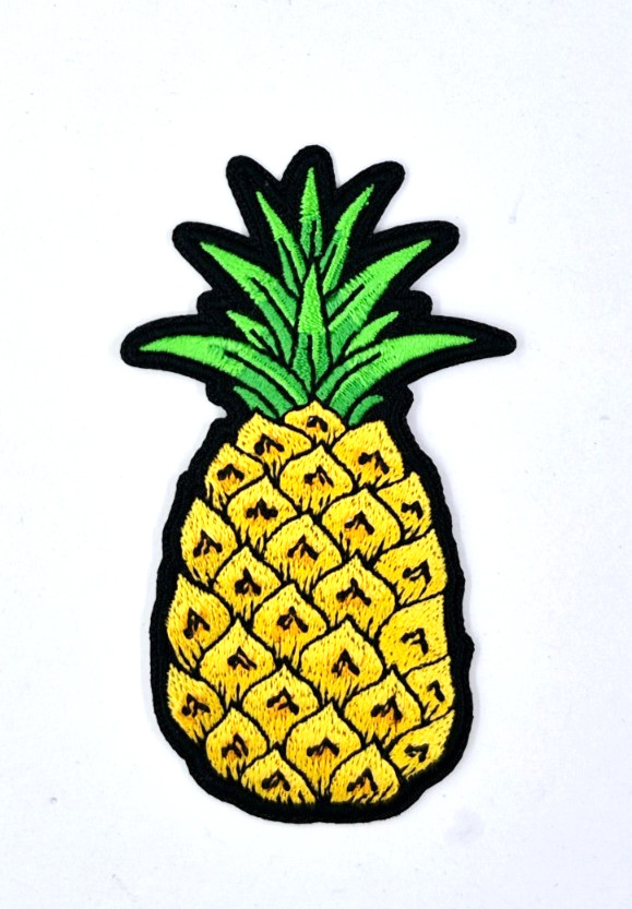 Small Pineapple Iron-On Embroidered Patch 1 1/2" X 3 1/2"         ... PSYCH