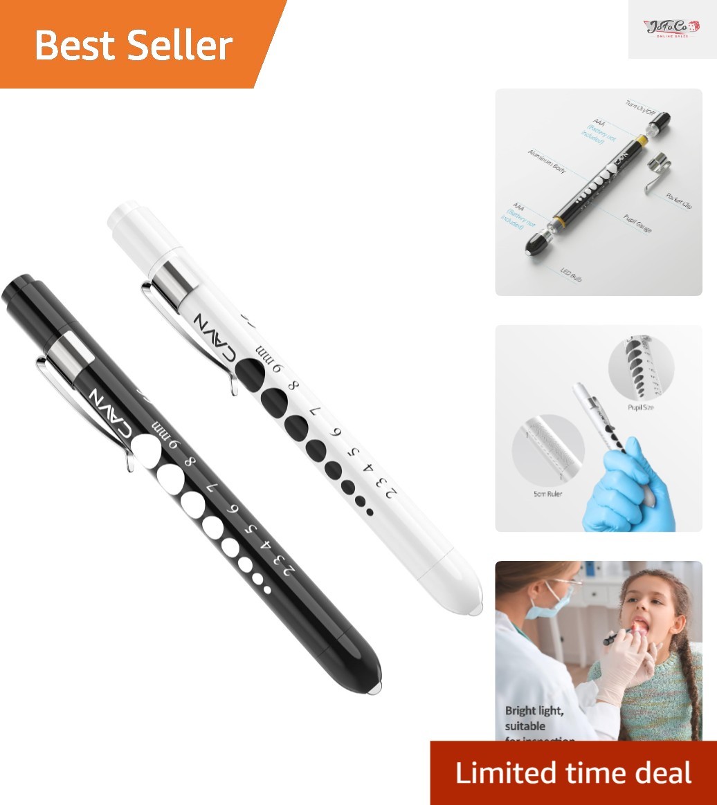 Compact Medical LED Penlight Pair with Ruler - Ideal for EMTs & Medical Staff