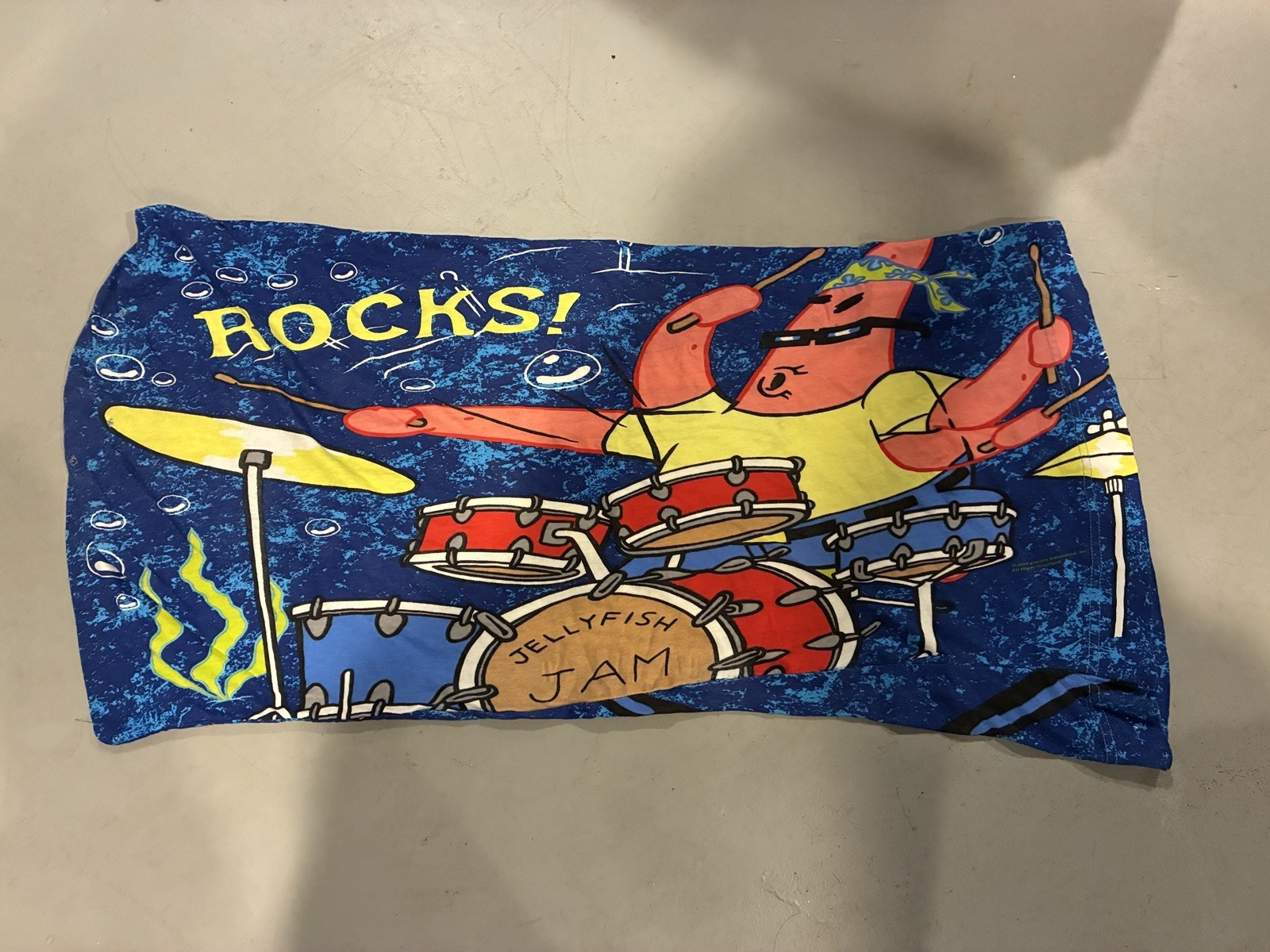 Rare Vintage 2003 Viacom Nickelodeon SpongeBob SquarePants Rocks Blue Pillowcase
