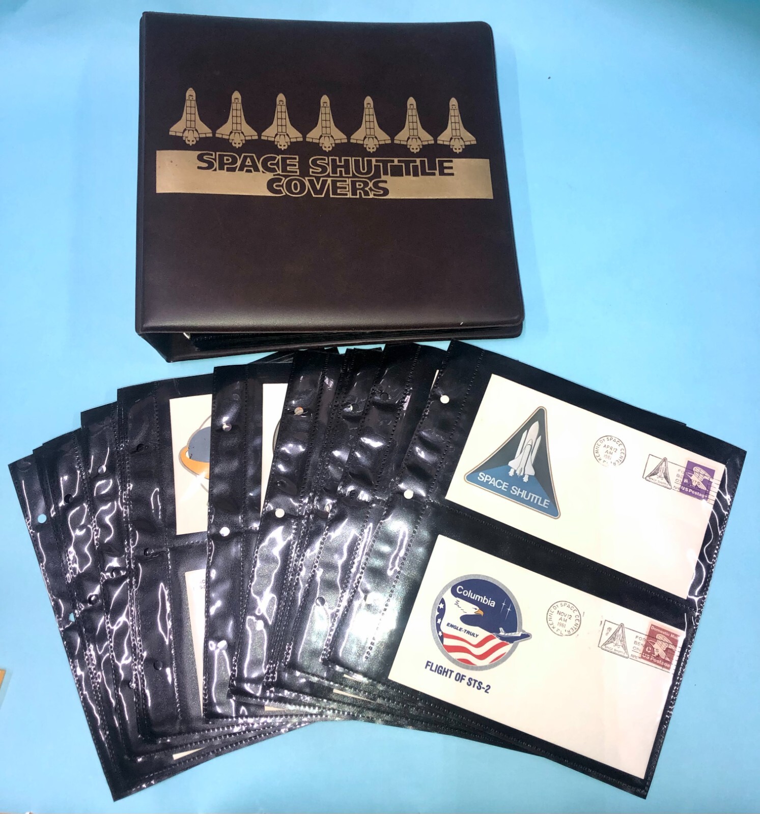 Lot of 87 - STS-1 to STS-92 Space Shuttle postal cover LAUNCH Binder NASA