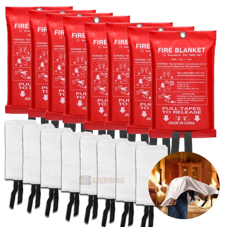 Fire Extinguishing Blanket 2/4/8Pack Fiberglass Emergency Home Retardant 59"x59"