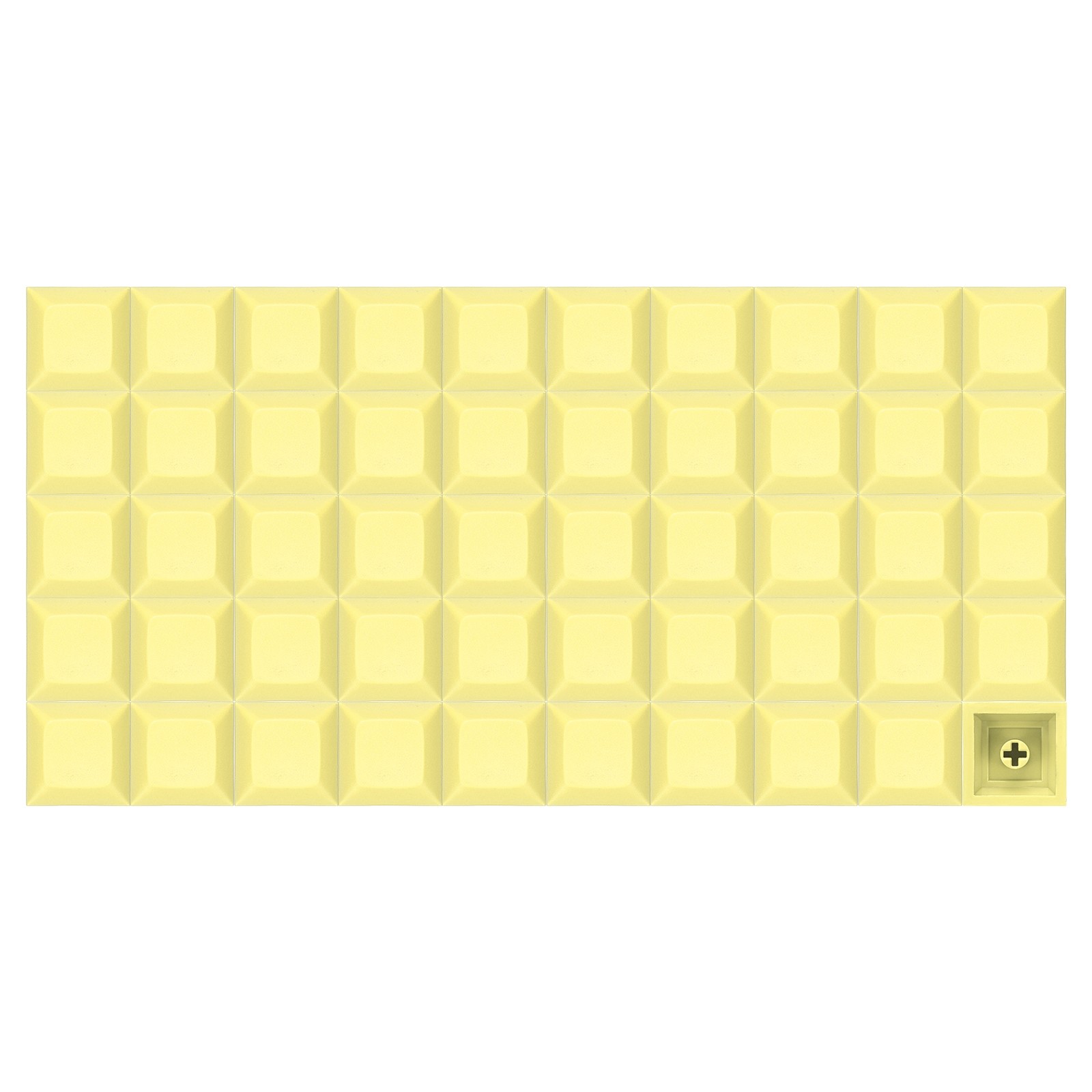 50 Pcs PBT Keycap Set DSA Mechanical Numeric Keypads for Keyboard, Light Yellow