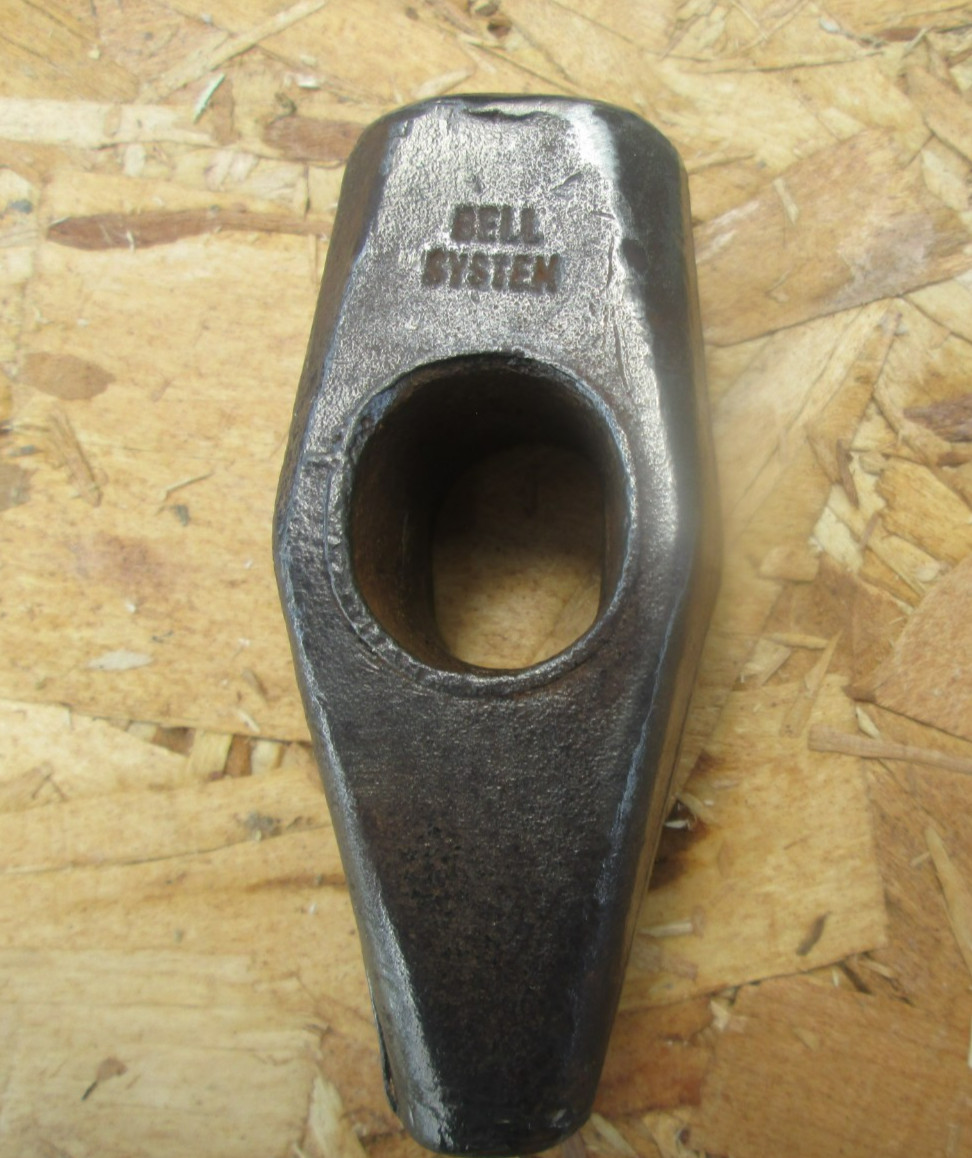 Vintage Bell System Tapered Peen Sledge Hammer Head Lineman's Tool 1 lb 2 oz
