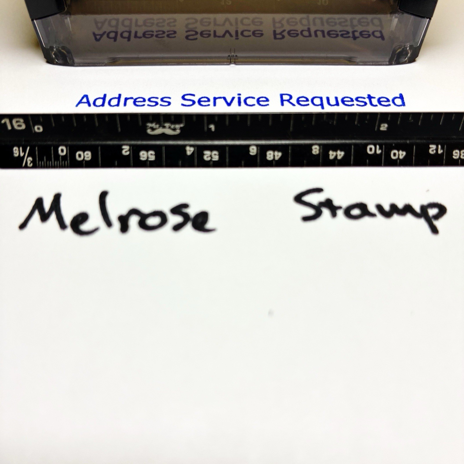 Address Service Requested Self Inking Rubber Stamp Blue Ink Ideal 4913