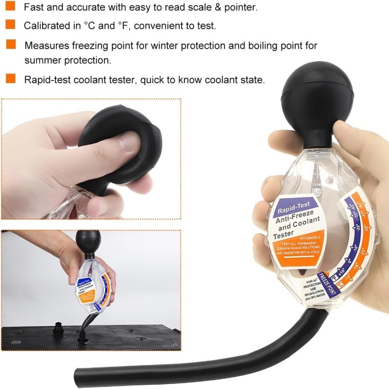 Coolant Tester,Professional Automotive Tool Dial Type Battery Liquid Densitomete