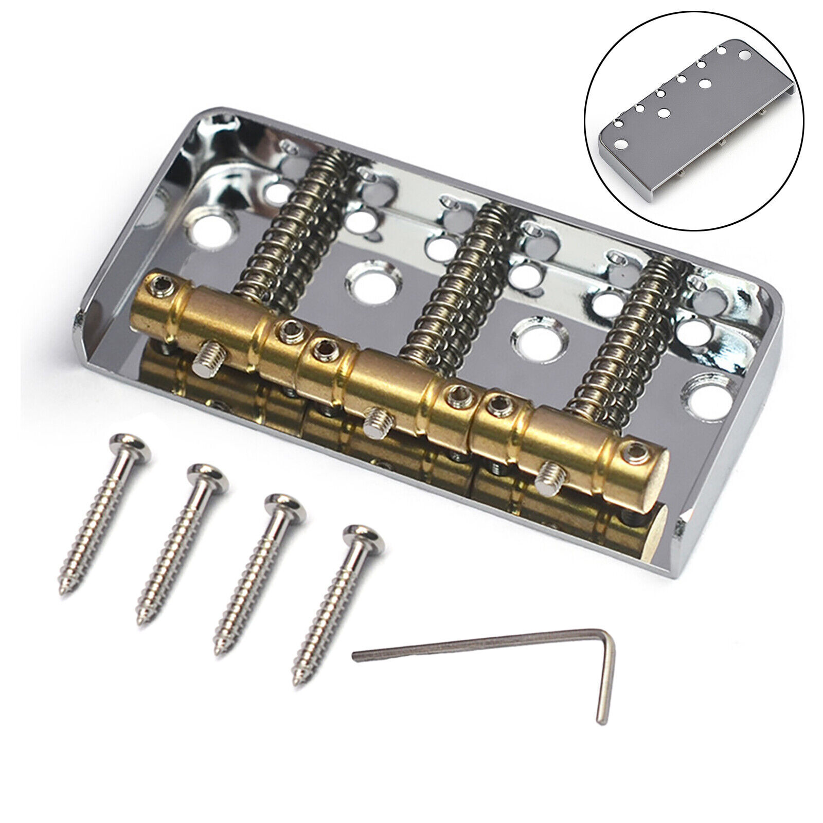 Silver Short Guitar Bridge Brass string code 3-Saddle For Tele Telecaster Guitar
