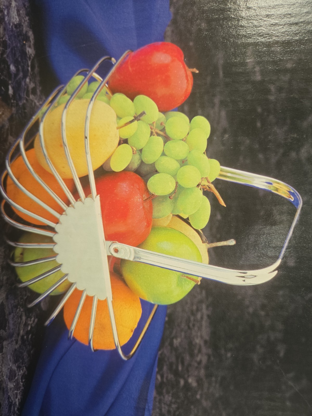 Vintage silver plated large rectangular handled basket fruit basket