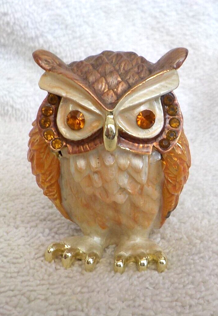 Owl with Jeweled Accents Trinket Box