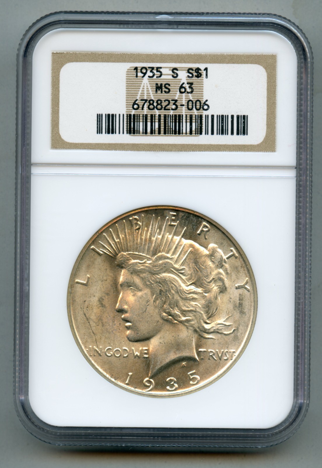 1935 S Peace Silver Dollar NGC MS 63