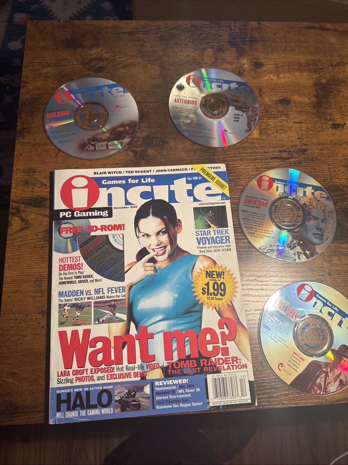 Games For Life: Incite Magazine Issues #1 W/DEMO Discs Dec. 1999 Tomb Raider
