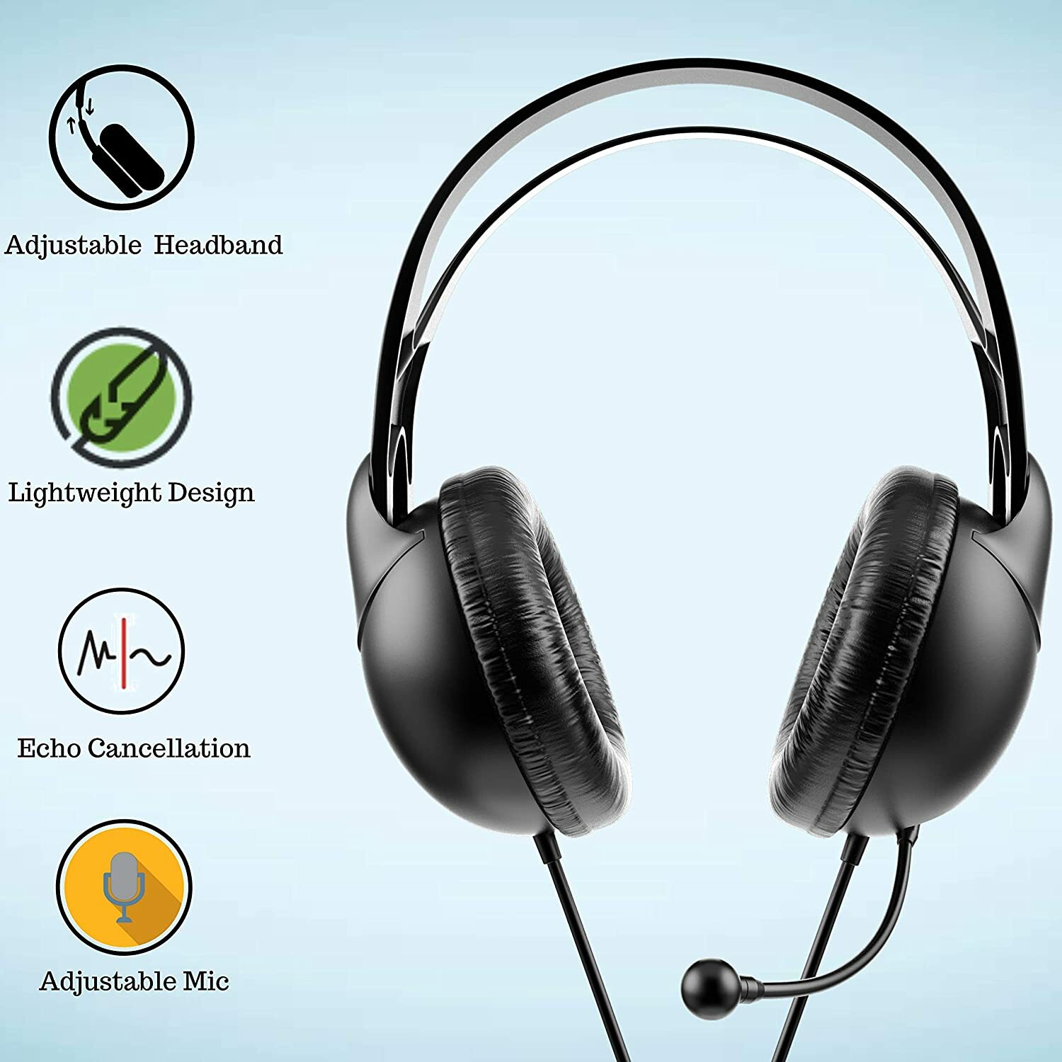 Wired Headset with Microphone Echo Cancelling Lightweight Headset PHILIPS M1900