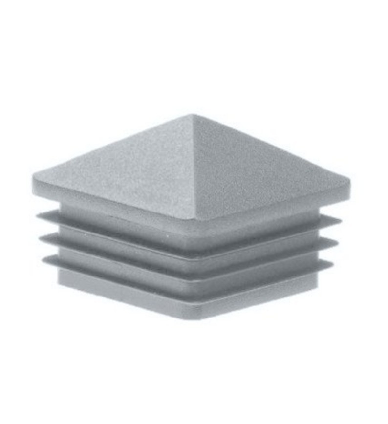 10x Post Caps Pyramid 15x15 mm Square Grey Cap Plastic Lid