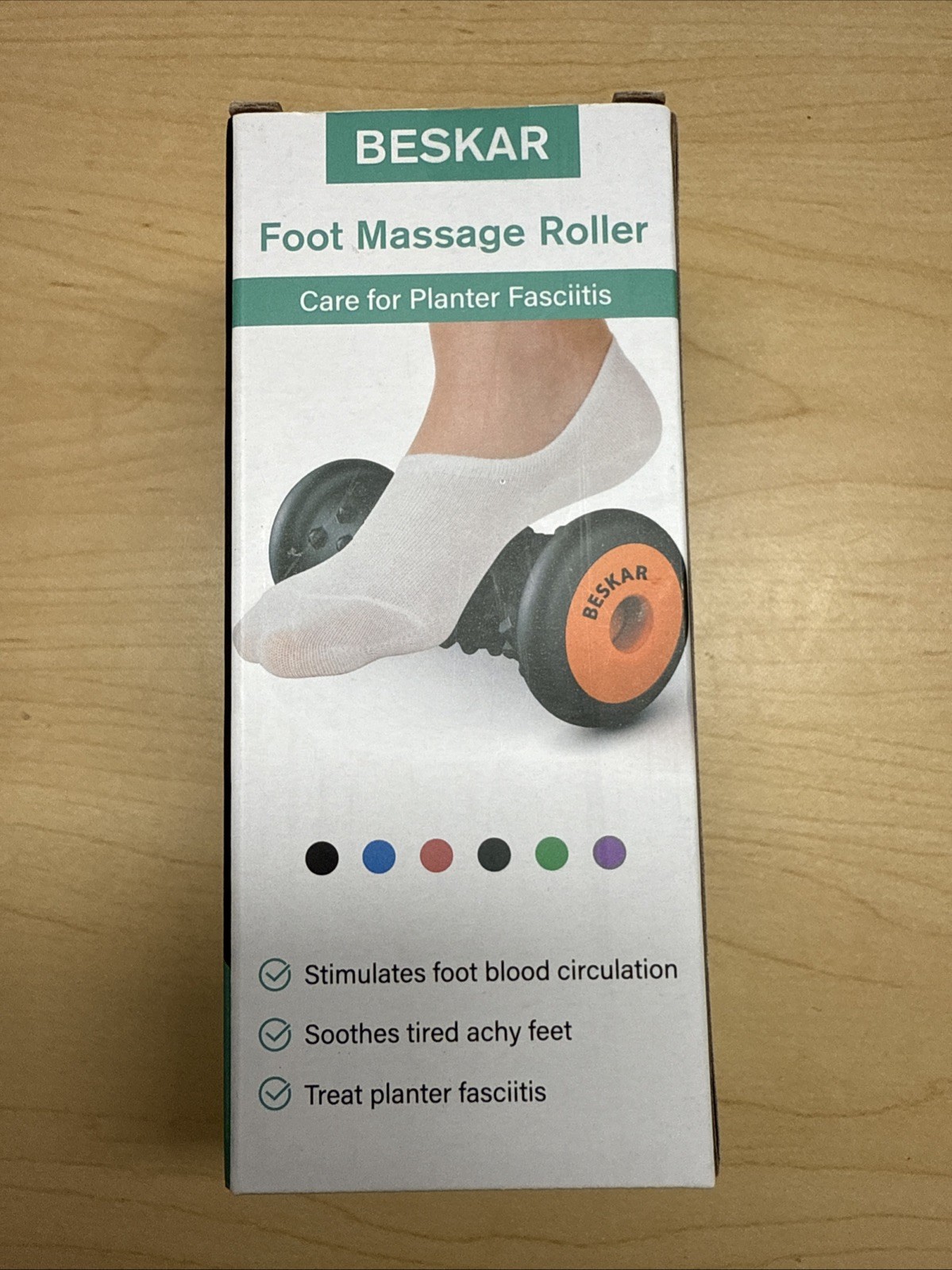 BESKAR Foot Massage Roller for Relief Plantar Fasciitis, Carbon Black New