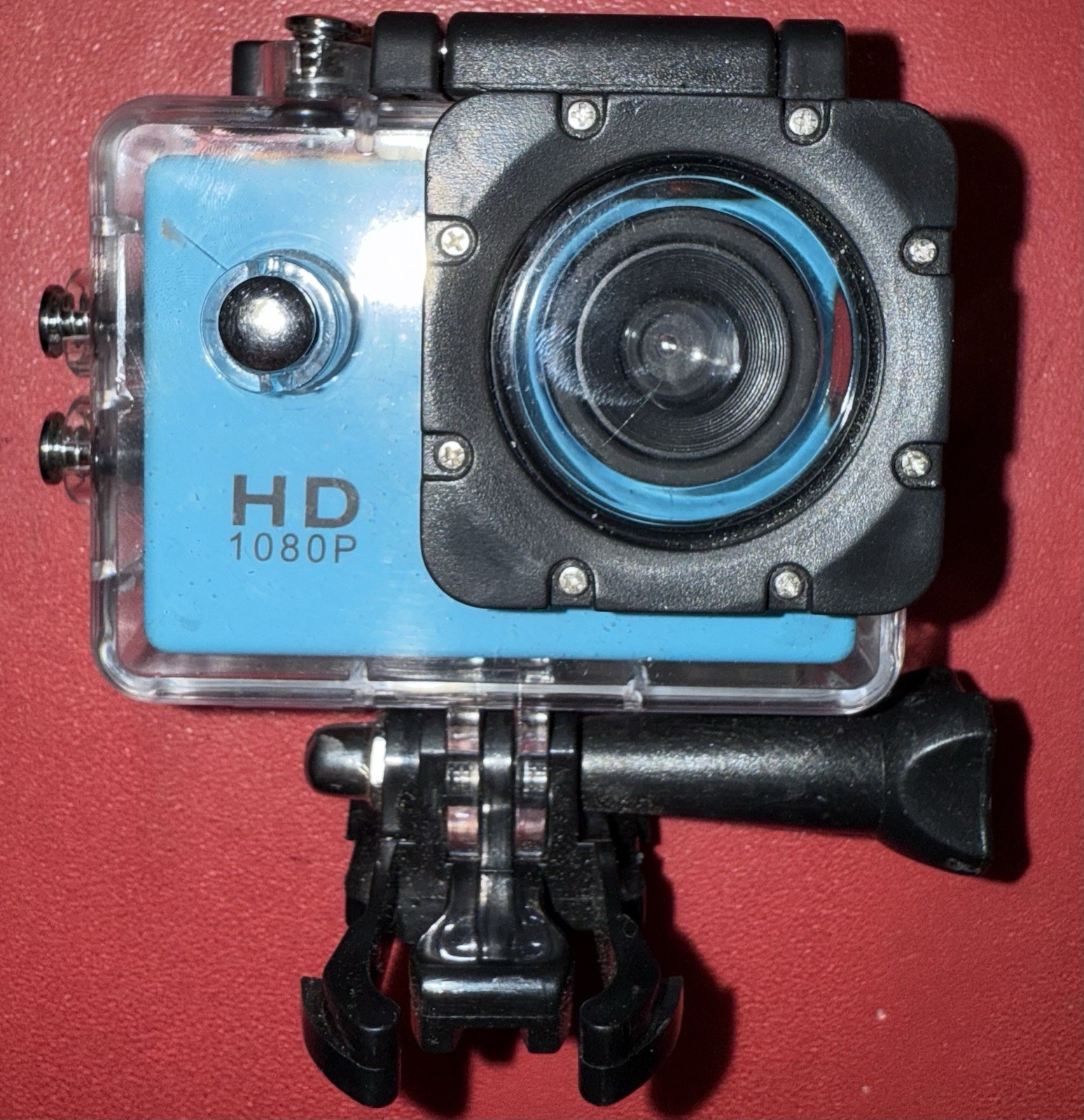 RH Social 1080p Full-HD Blue Action Camera With Case / Mount (I1)