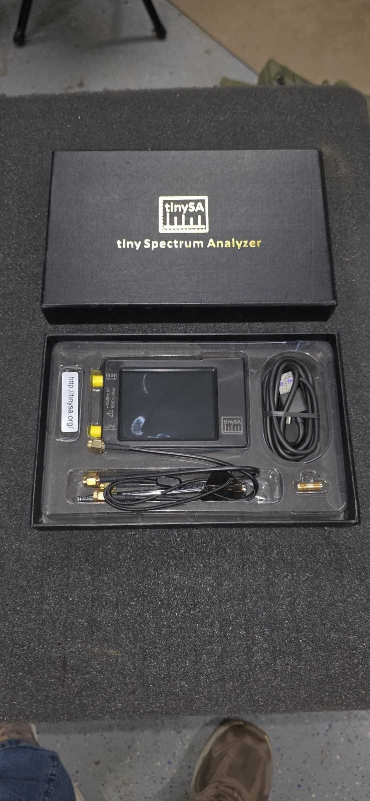 tinySA Tiny Spectrum Analyzer Kit w/ Case, Cables, 144-148MHz, -108dBm