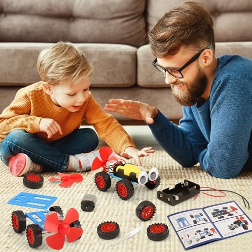 STEM Science Kits for Kids, 5 Set Wind Powered Car for Boy Toys Bulk Gifts |