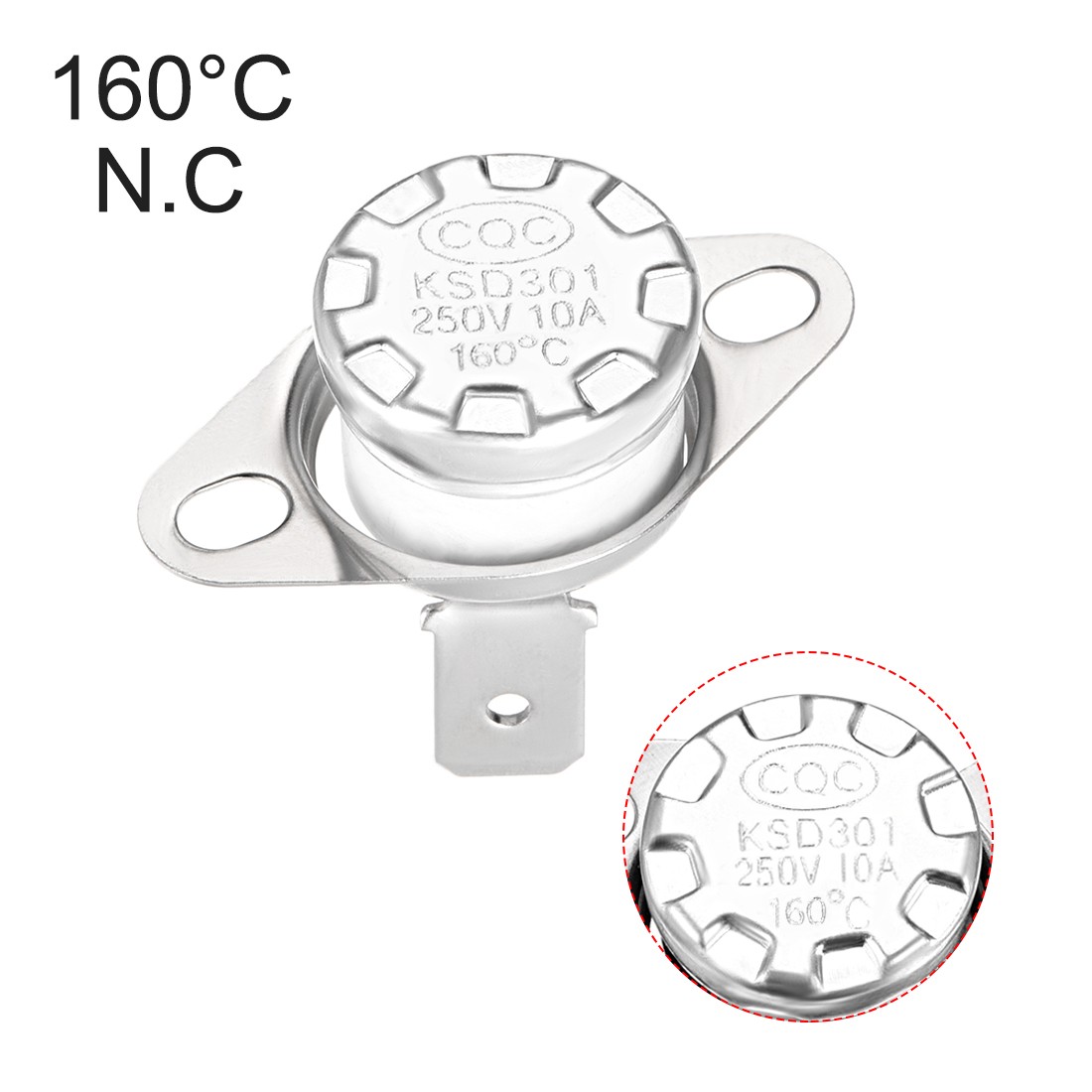 2Pack Temperature Control Switch , Thermostat , 160°C 10A Normally Closed NC
