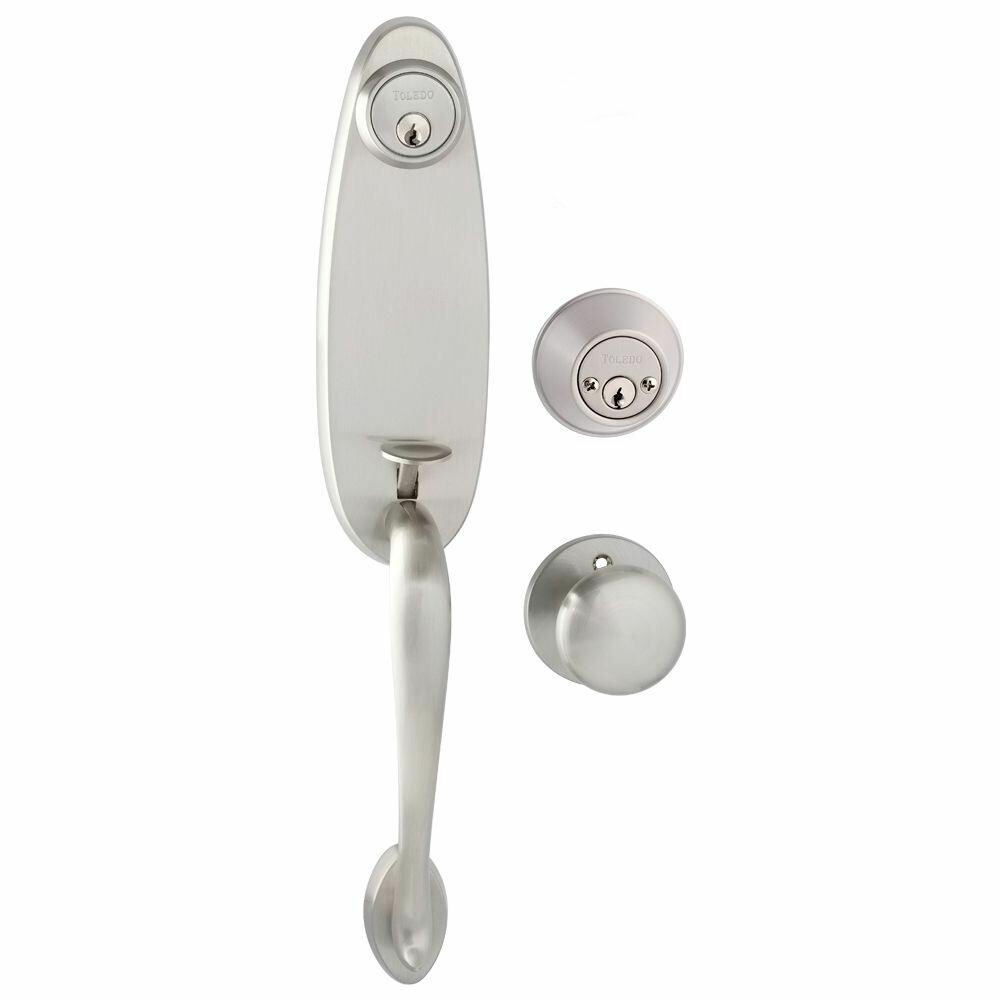 Toledo Tenerife Double Cylinder Satin Stainless Steel Front Door Handleset Lock