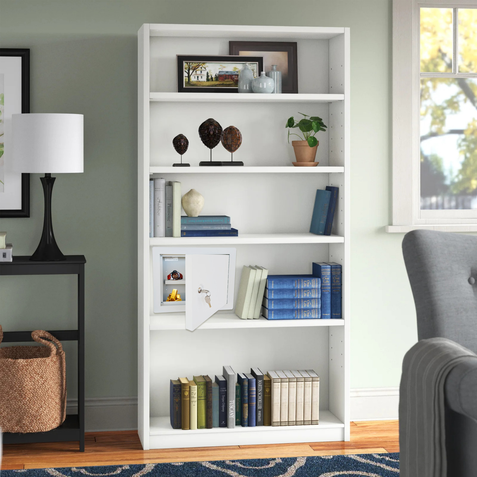 Heavy-Duty In-Wall Safe with Key Lock for Secure Storage, Wall Safe Box