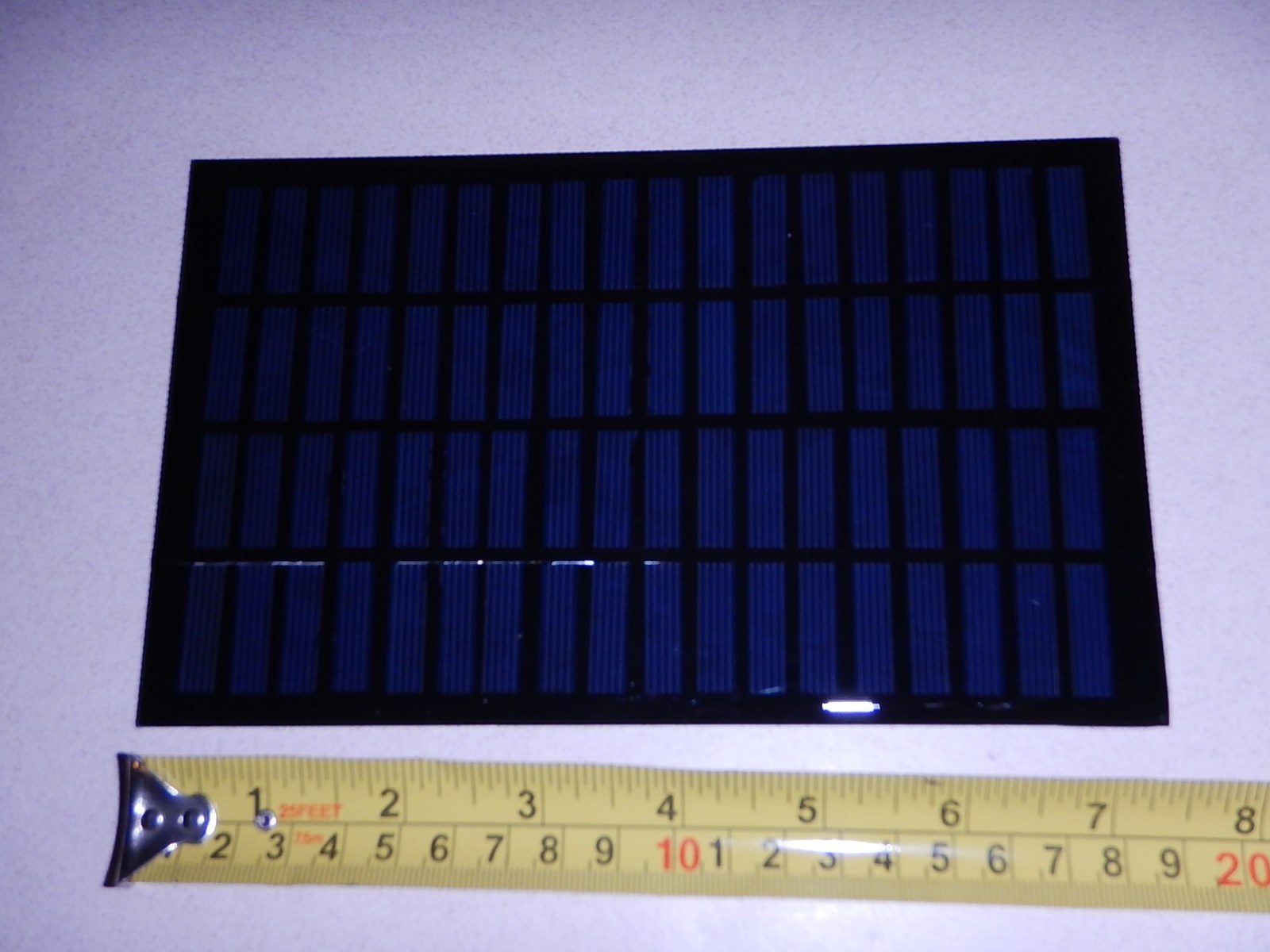 18 volt x 138 mA. Mini Solar Panel epoxy encapsulated virtually indestructible