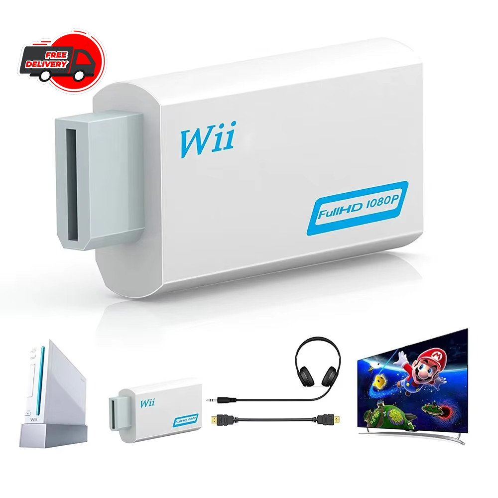 Wii to HDMI Converter 1080P Full HD Adapter with 3.5mm Audio for PC HDTV Monitor