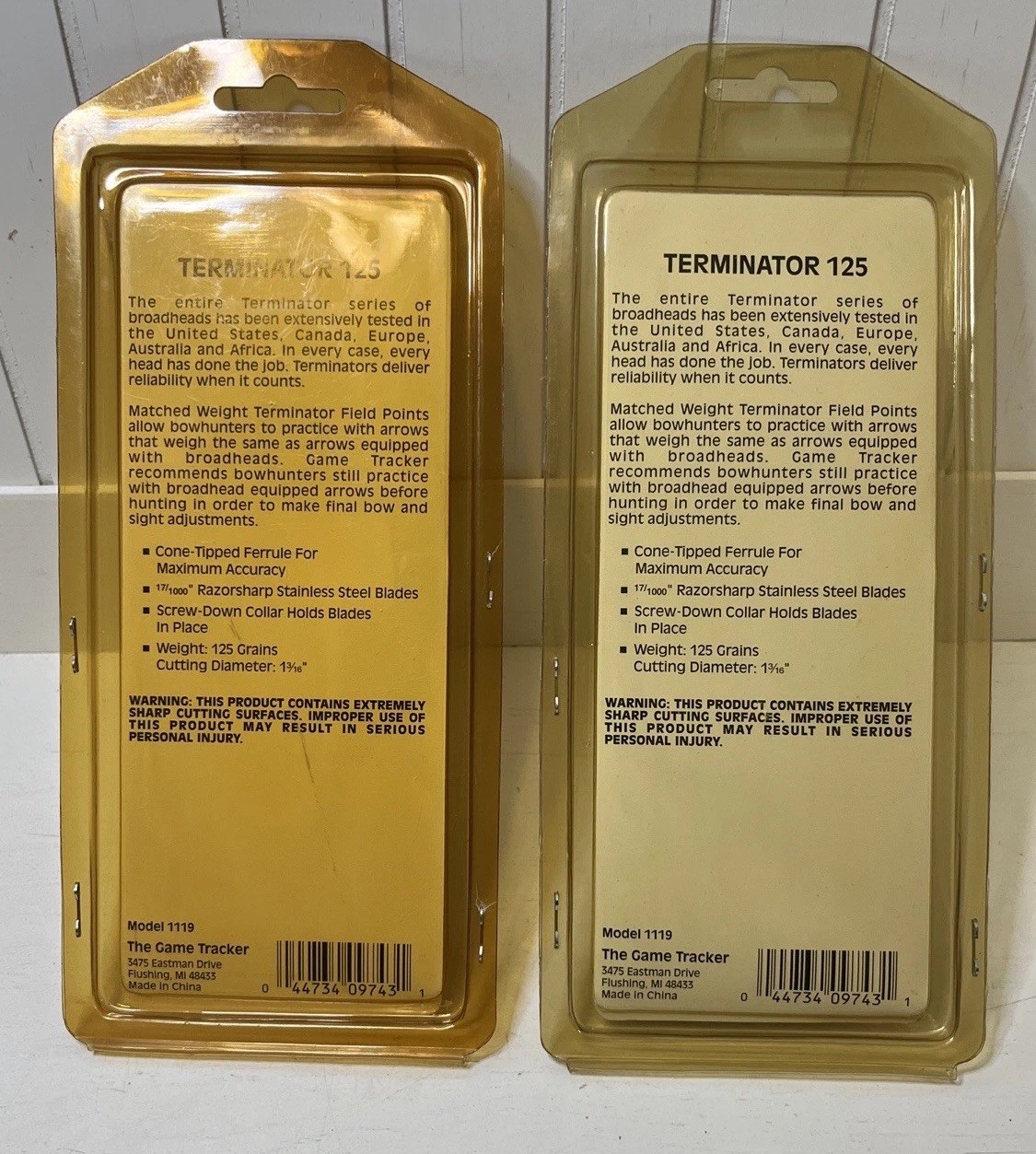 2 Packs The Game Tracker Terminator 125 Grain 3-Blade Broad Heads NOS