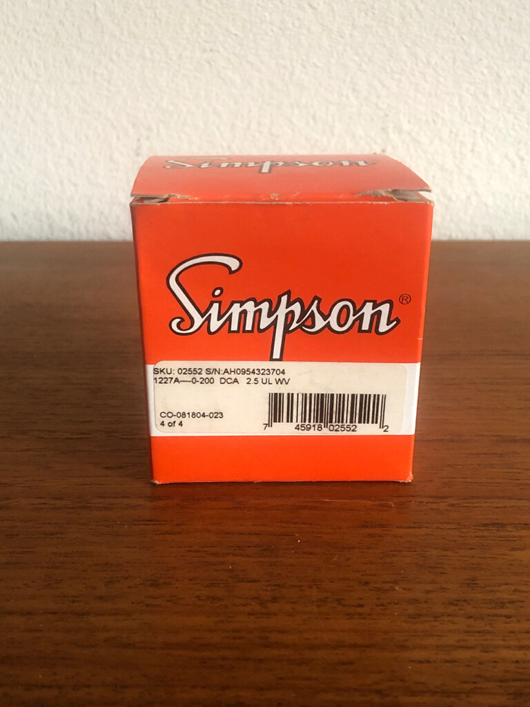 Simpson 1227 "widevue" 2.5 inch panel meter 0-200 DC amps catalog no. 02552