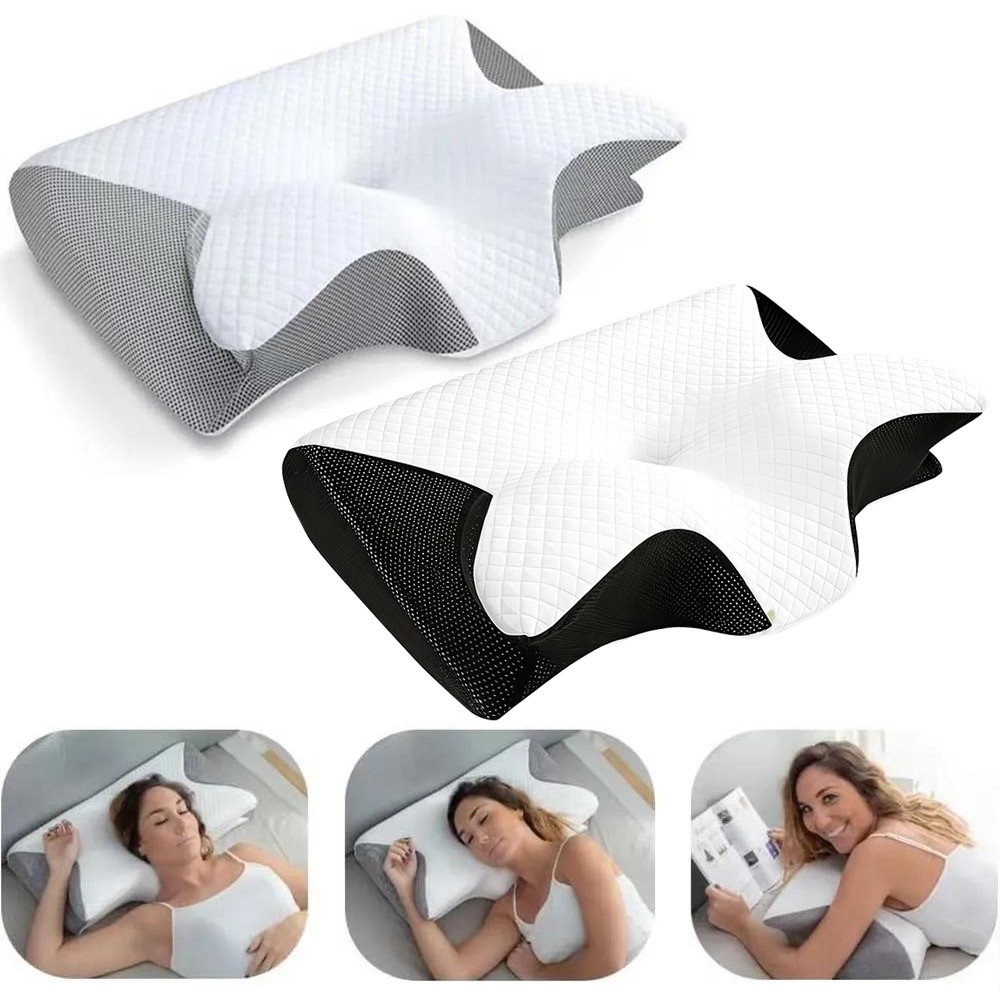 Memory Foam Cervical Pillow 2 in 1 Ergonomic Contour Orthopedic Support Pillow