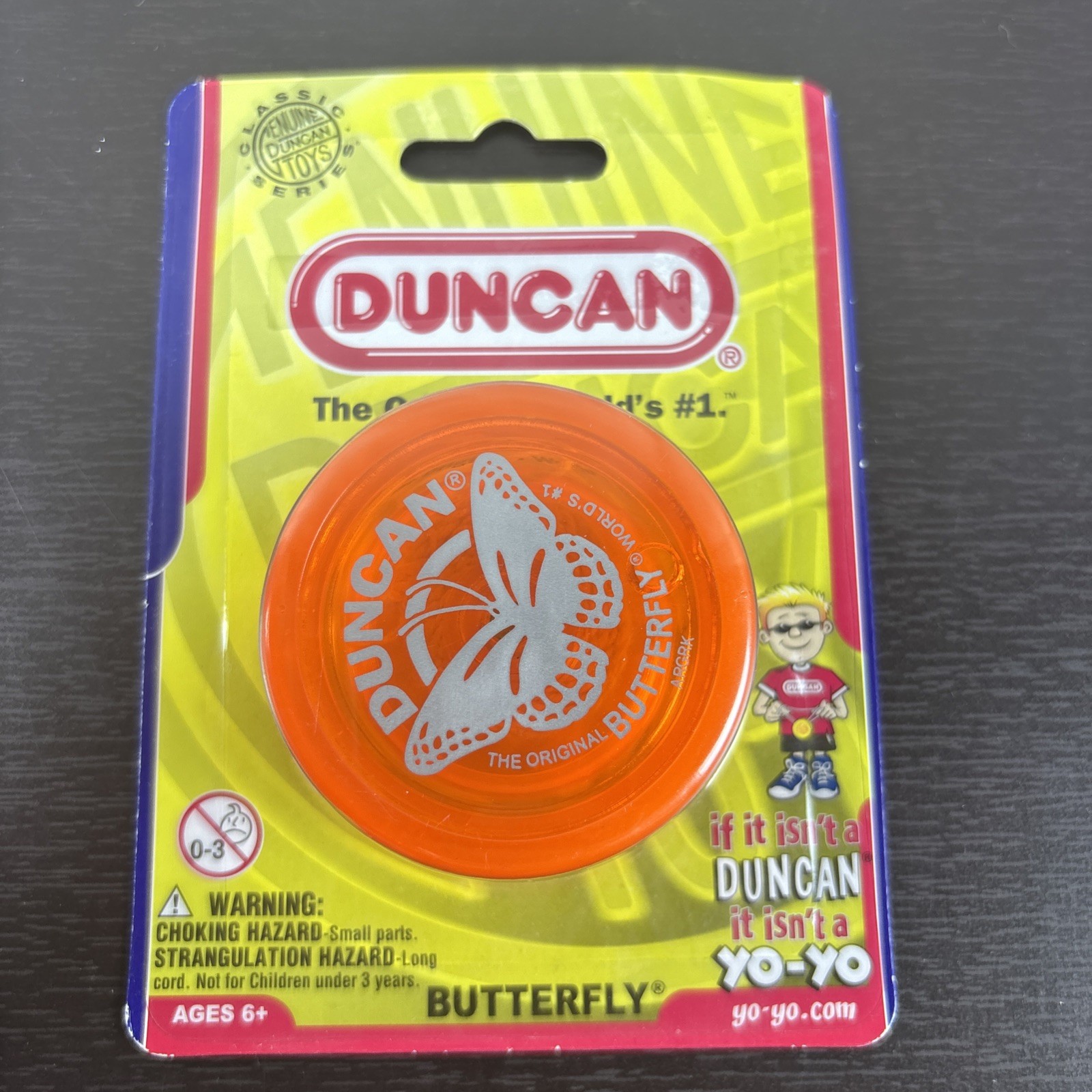 DUNCAN BUTTERFLY YO-YO - THE ORIGINAL WORLDS #1 YOYO - (ORANGE) - BRAND NEW!