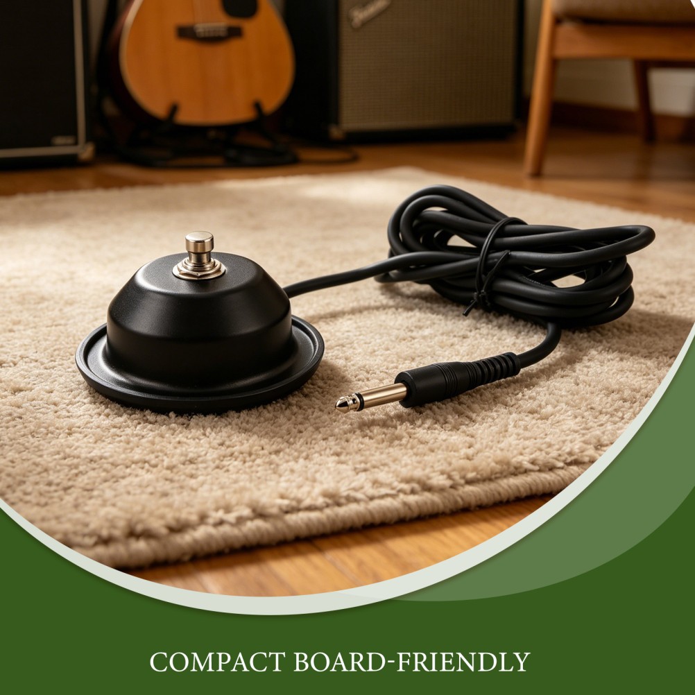 Reusable 1-Button Guitar Footswitch Durable Metal for Effect Pedal Control Black