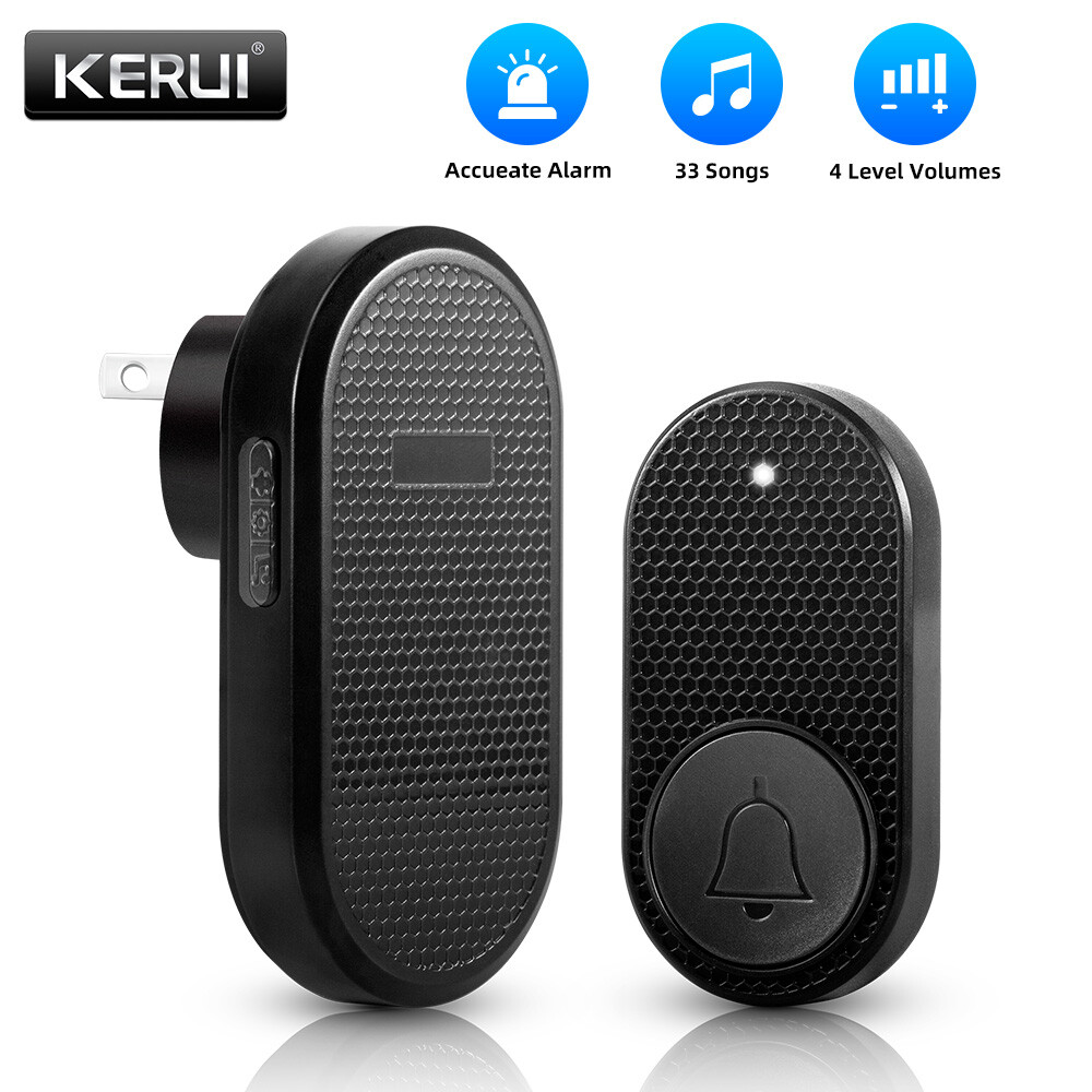 1000ft Wireless Doorbell Chime Kit Waterproof Plugin Receiver Adjustable Volume