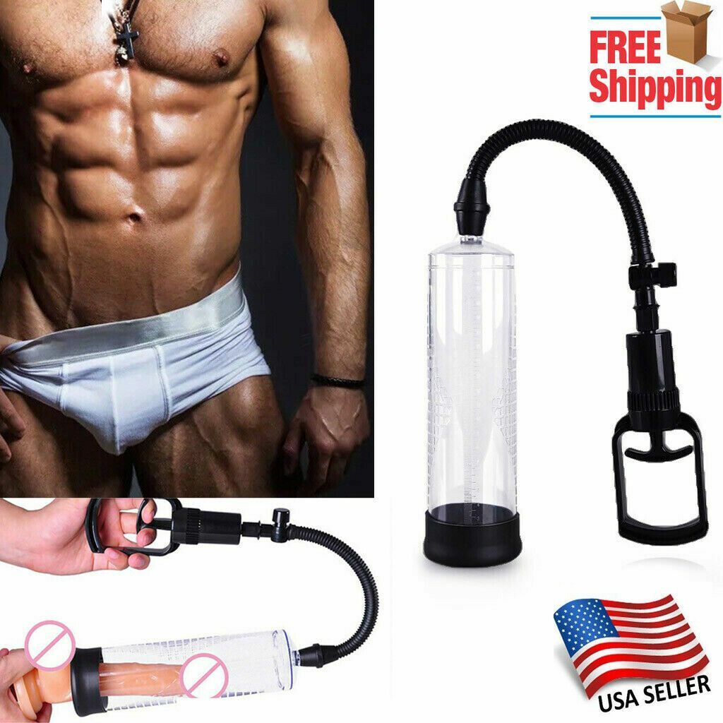 US Bigger Penis Pump Growth Power Vacuum Male Enhancement Enlarger Extender 9''