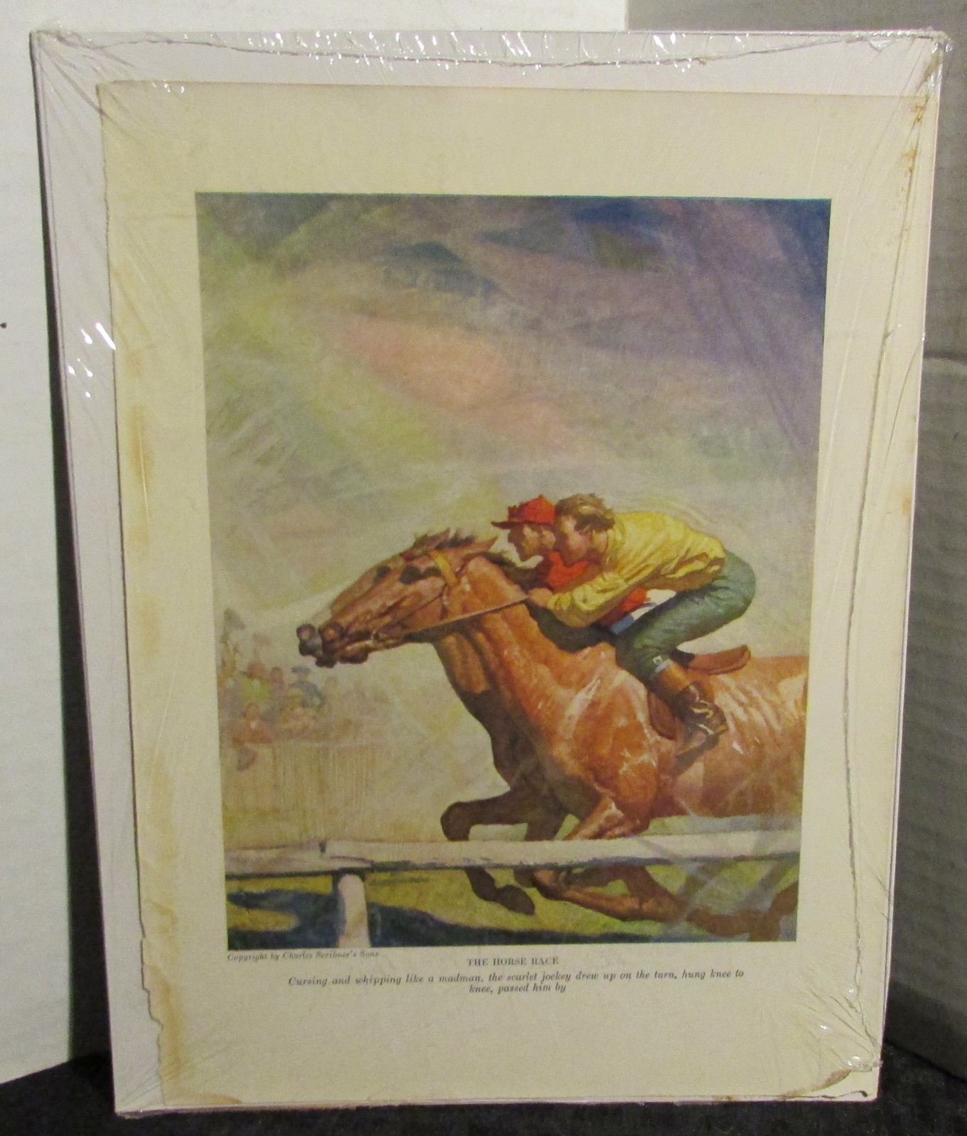 Vintage N.C. Wyeth THE HORSE RACE 7x9 Magazine Clipping VG+ 4.5