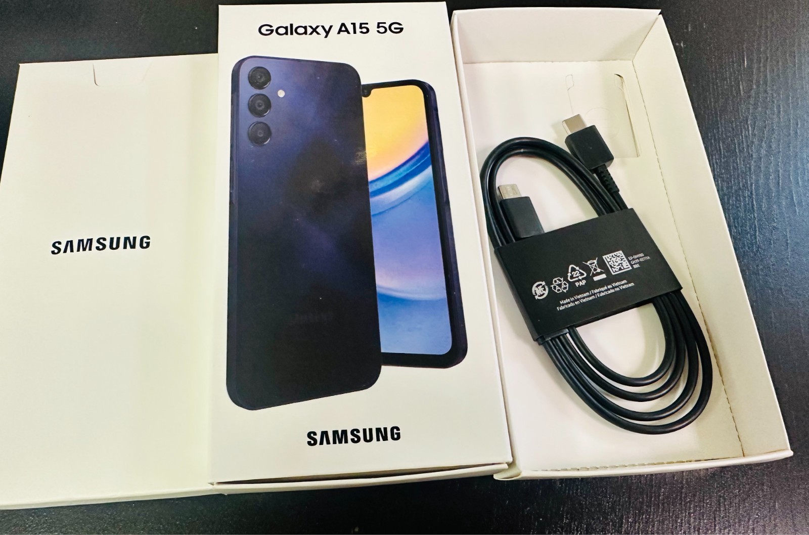 Samsung Galaxy A15 Original Box ONLY+ Fast Charging Cable, SIM Tool – A03 Lot