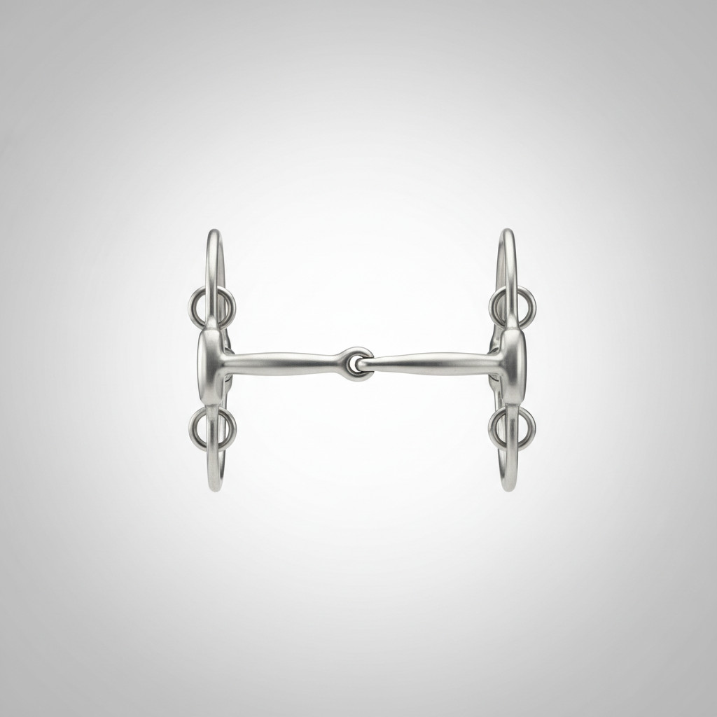 Equestrian Horse Snaffle Bit - Full Cheek D-Ring Stainless Steel Riding Training