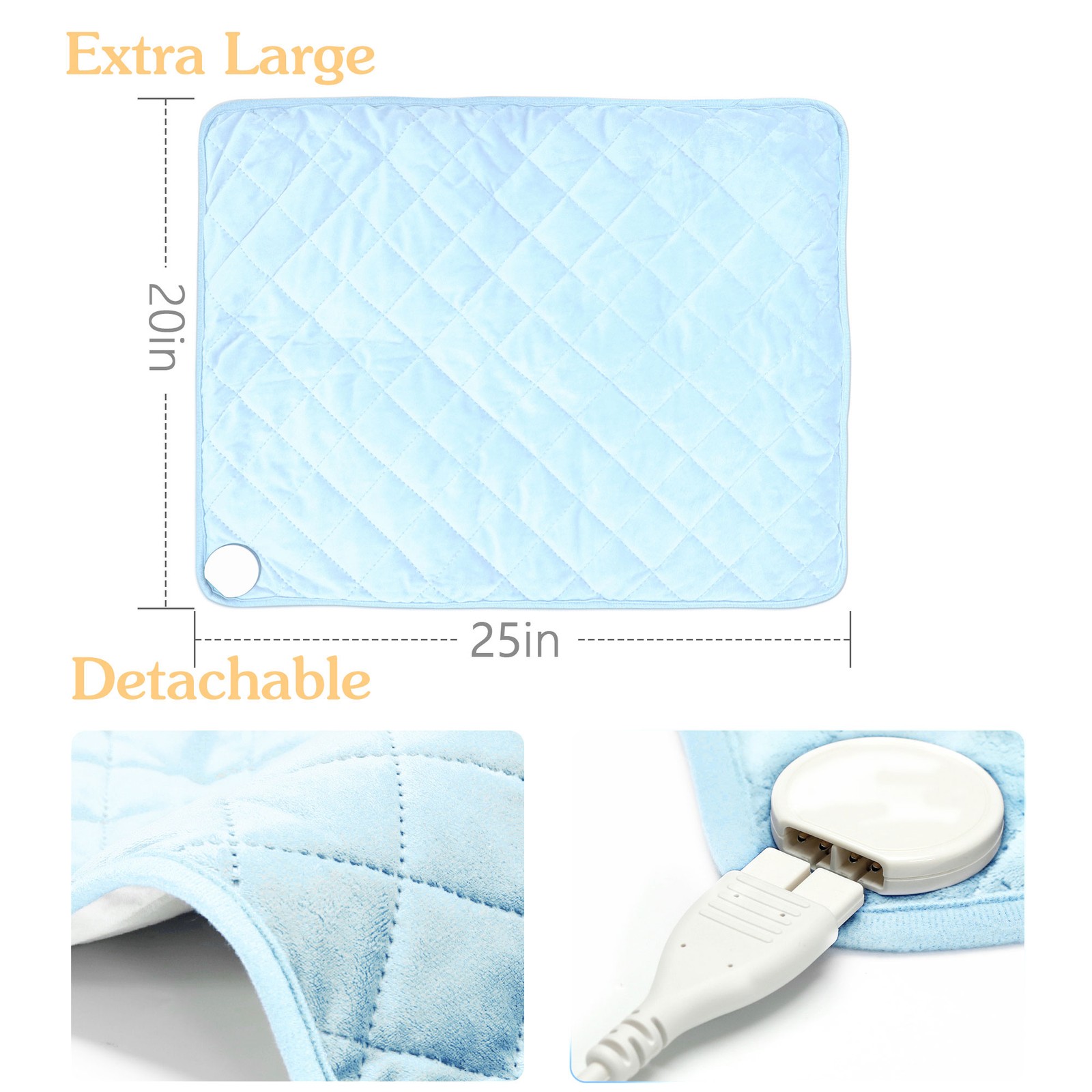 nalax Electric Microfiber Heating Blanket with Jade Chips, Light Blue (Open Box)