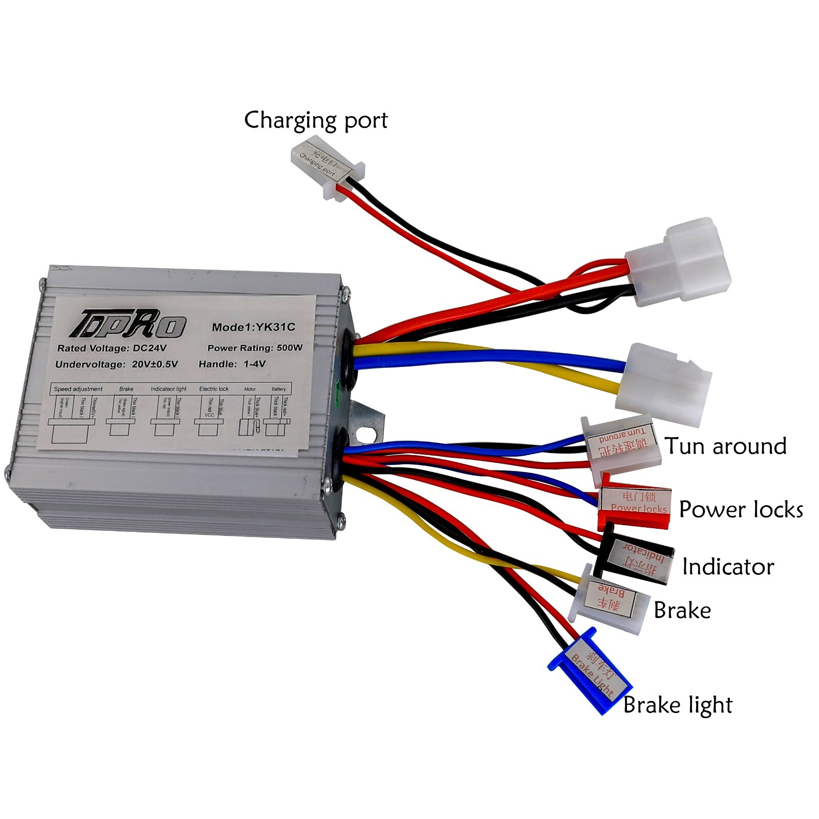 24V 500W Brush Speed Controller For Quad Buggy Electric Bike Scooter Go Kart ATV