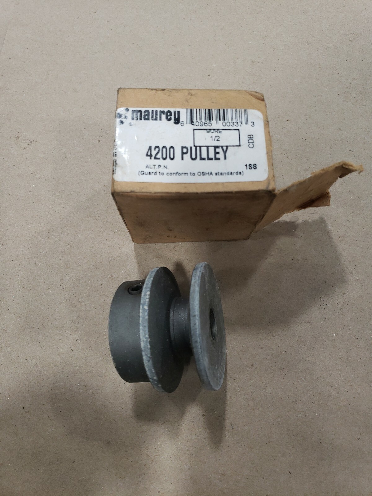 Maurey 4200 Single Groove Pulley 1/2” Bore #101E43