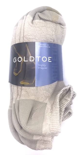 GoldToe 6 Pack Men's Athletic No Show Socks Cushion Cotton shoe size 6-12.5