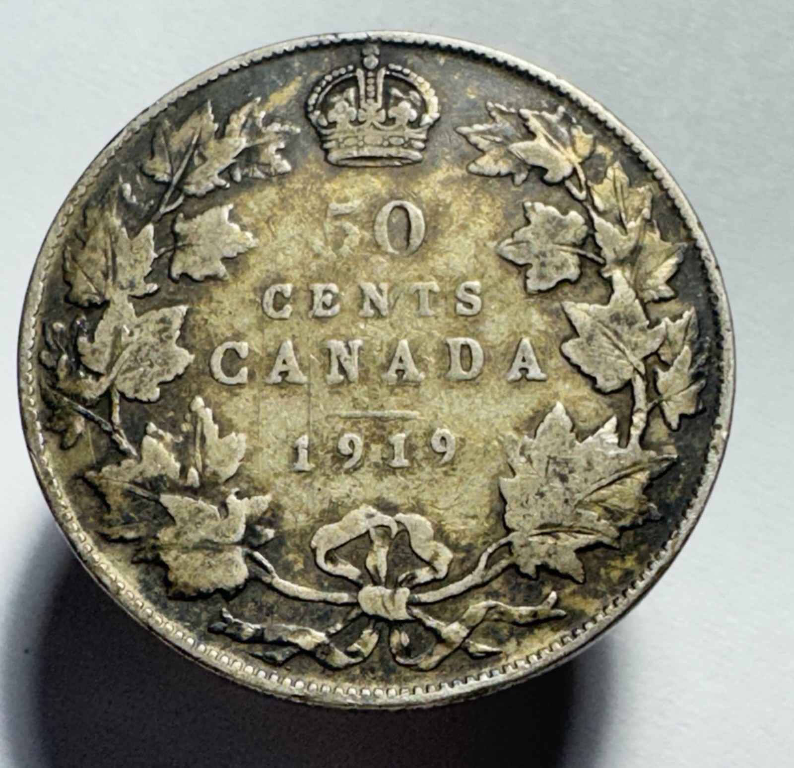 1919 CANADA  50 CENTS -  SILVER  COIN-1342