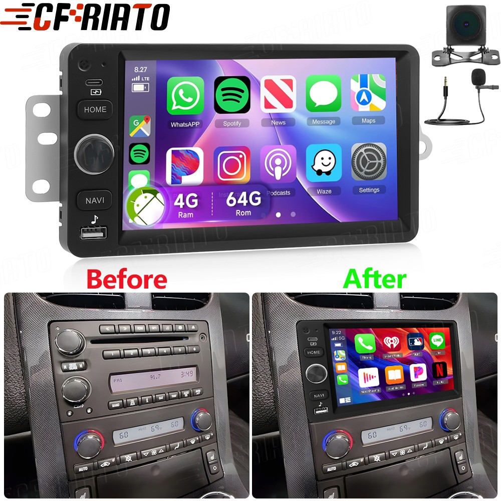 For Chevrolet Corvette 2005-2013 Carplay Android 15 Car Stereo Radio 4+64GB Cam