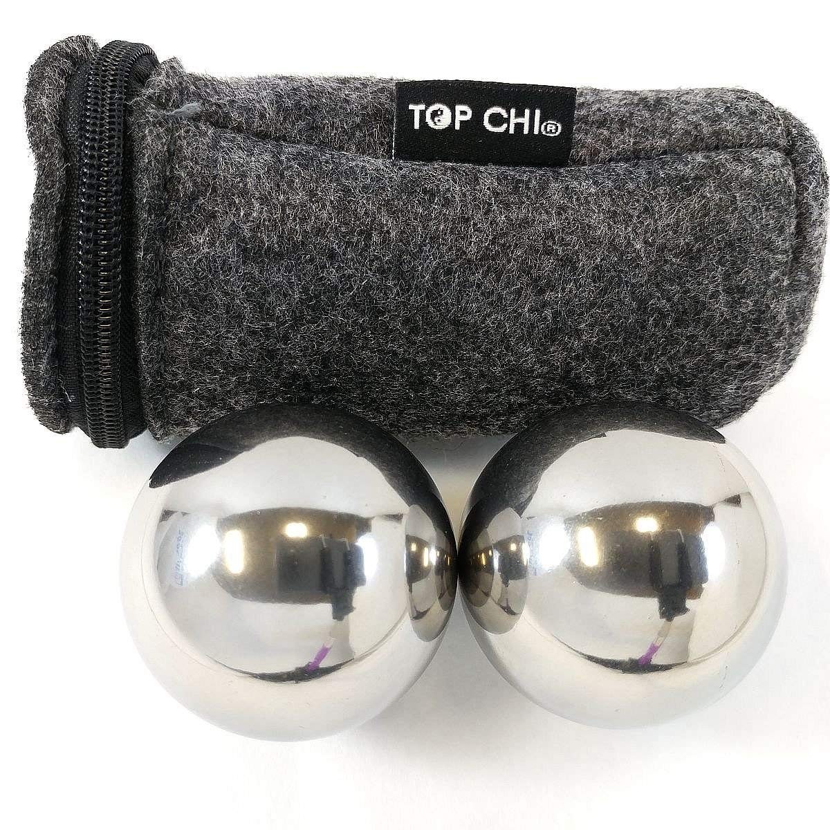 1 lb. 1.5 Inch Solid Stainless Steel Baoding Balls with Carry Pouch. Non-Chim...
